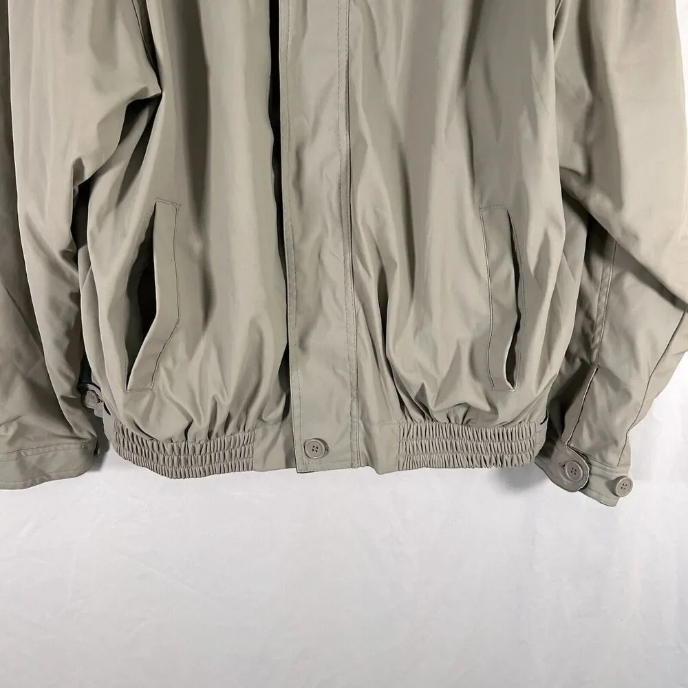 United State Olympic Committee Jacket Mens Medium Beige Full Zip Collared Pocket